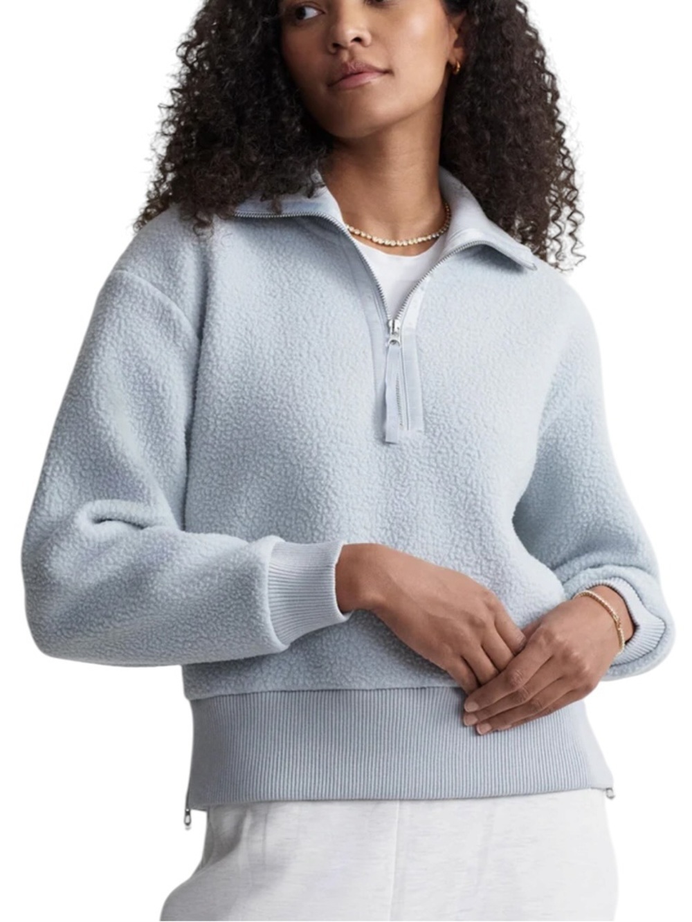 Varley Roselle Half-Zip Fleece Pullover Top Sweatshirt Pearl Blue Size S - Picture 2 of 15
